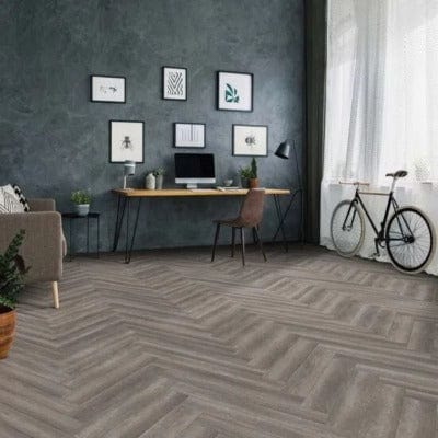 Kraus Premium Rigid Core Herringbone Plank - Harpsden Grey 625mm x 125mm (30 Lengths - 2.34m2 Pack) - Build4less