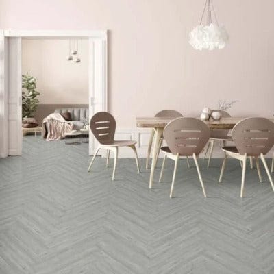 Kraus Premium Rigid Core Herringbone Plank - Owsten Grey 625mm x 125mm (30 Lengths - 2.34m2 Pack) - Kraus Tiles