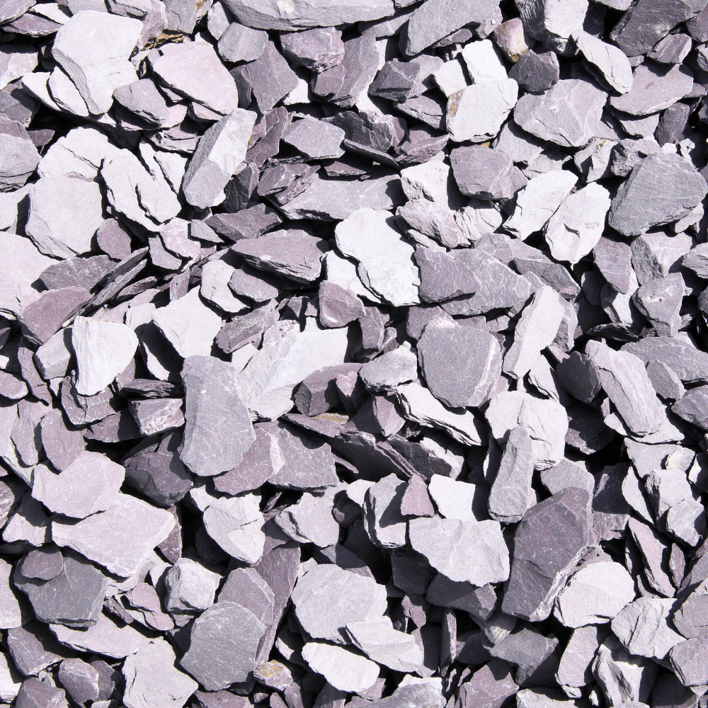 Welsh Blue Plum Crushed Slate Chippings 40mm - Dandy's Topsoil & Landscape Supplies Gravel, Slate & Aggregates