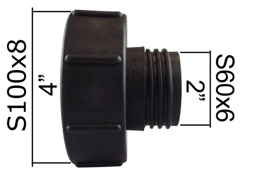 IBC Tank Adapter S100X8 Female - S60X6 Male