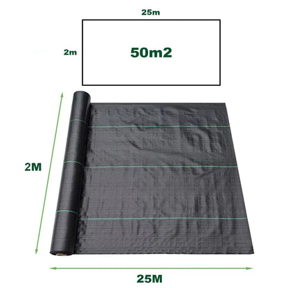 Weed Control Fabric Roll 50m² 100gsm – Heavy Duty Garden Weed Membrane