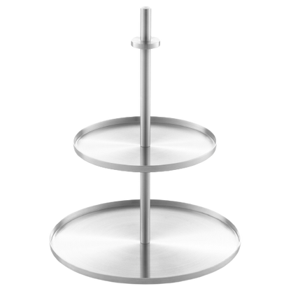 Zack Pilio Premium Brushed Stainless Steel Cake & Cookie Stand - German Elegance