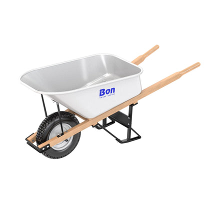 Bon Tool Steel Tray Wheel barrow with Leg Stabiliser - RHINOBUILD Bricklaying Tools