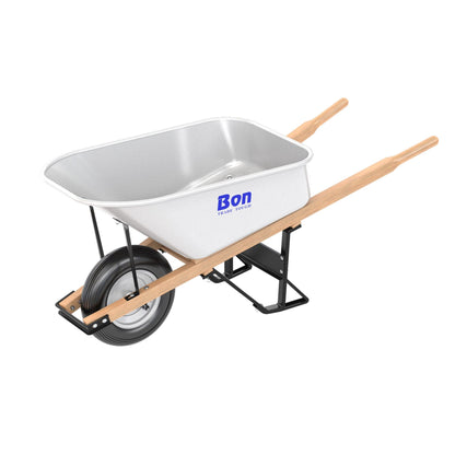 Bon Tool Steel Tray Wheel barrow with Leg Stabiliser - RHINOBUILD Bricklaying Tools