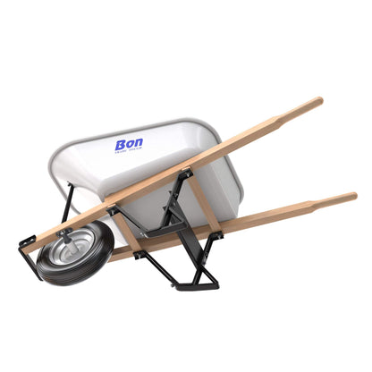 Bon Tool Steel Tray Wheel barrow with Leg Stabiliser - RHINOBUILD Bricklaying Tools