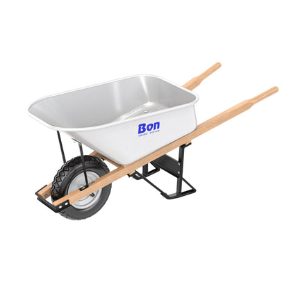 Bon Tool Steel Tray Wheel barrow with Leg Stabiliser - RHINOBUILD Bricklaying Tools