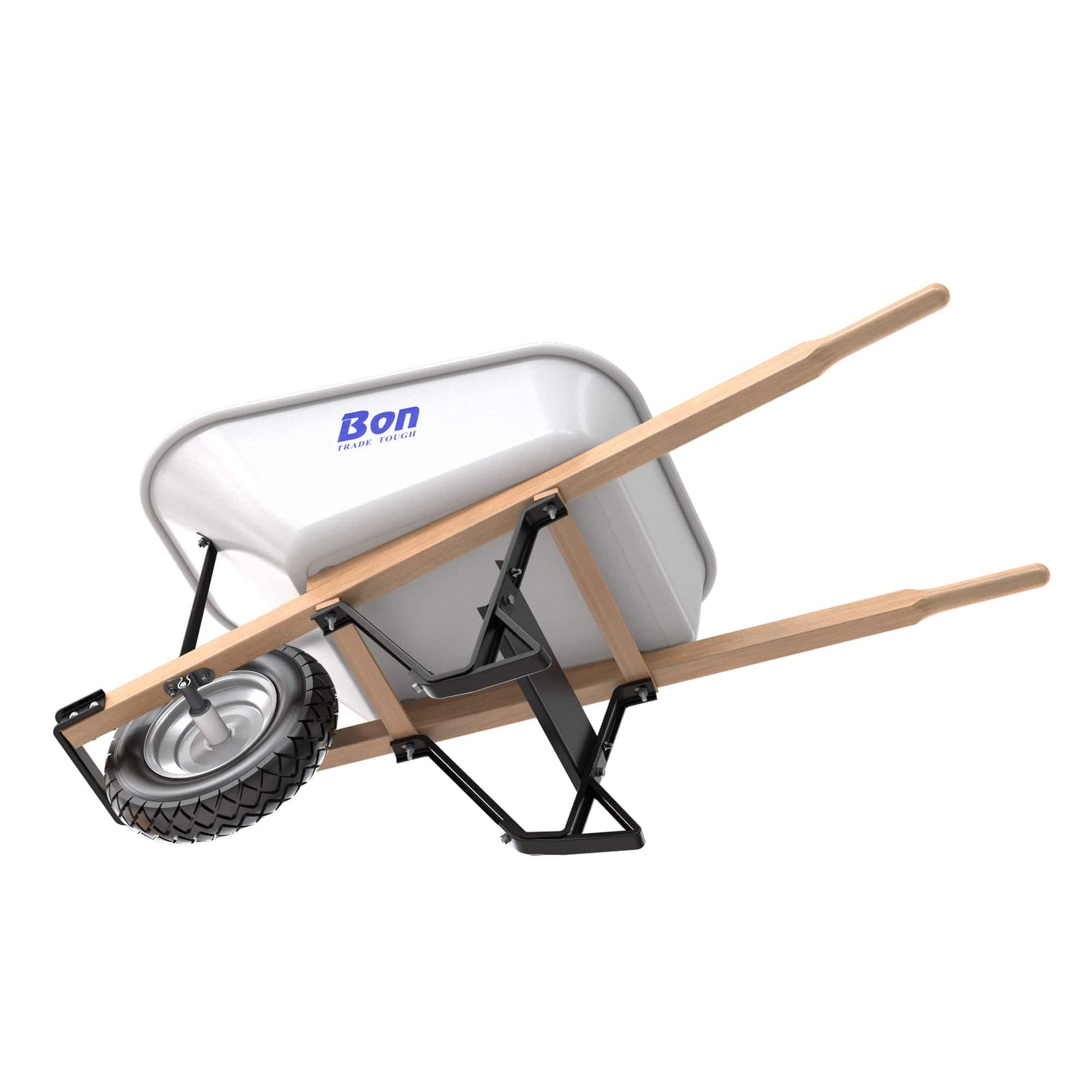 Bon Tool Steel Tray Wheel barrow with Leg Stabiliser - RHINOBUILD Bricklaying Tools