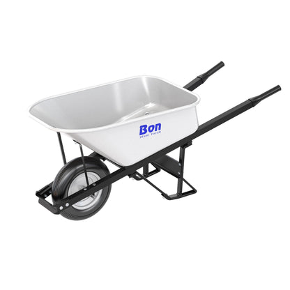 Bon Tool Steel Tray Wheel barrow with Leg Stabiliser - RHINOBUILD Bricklaying Tools
