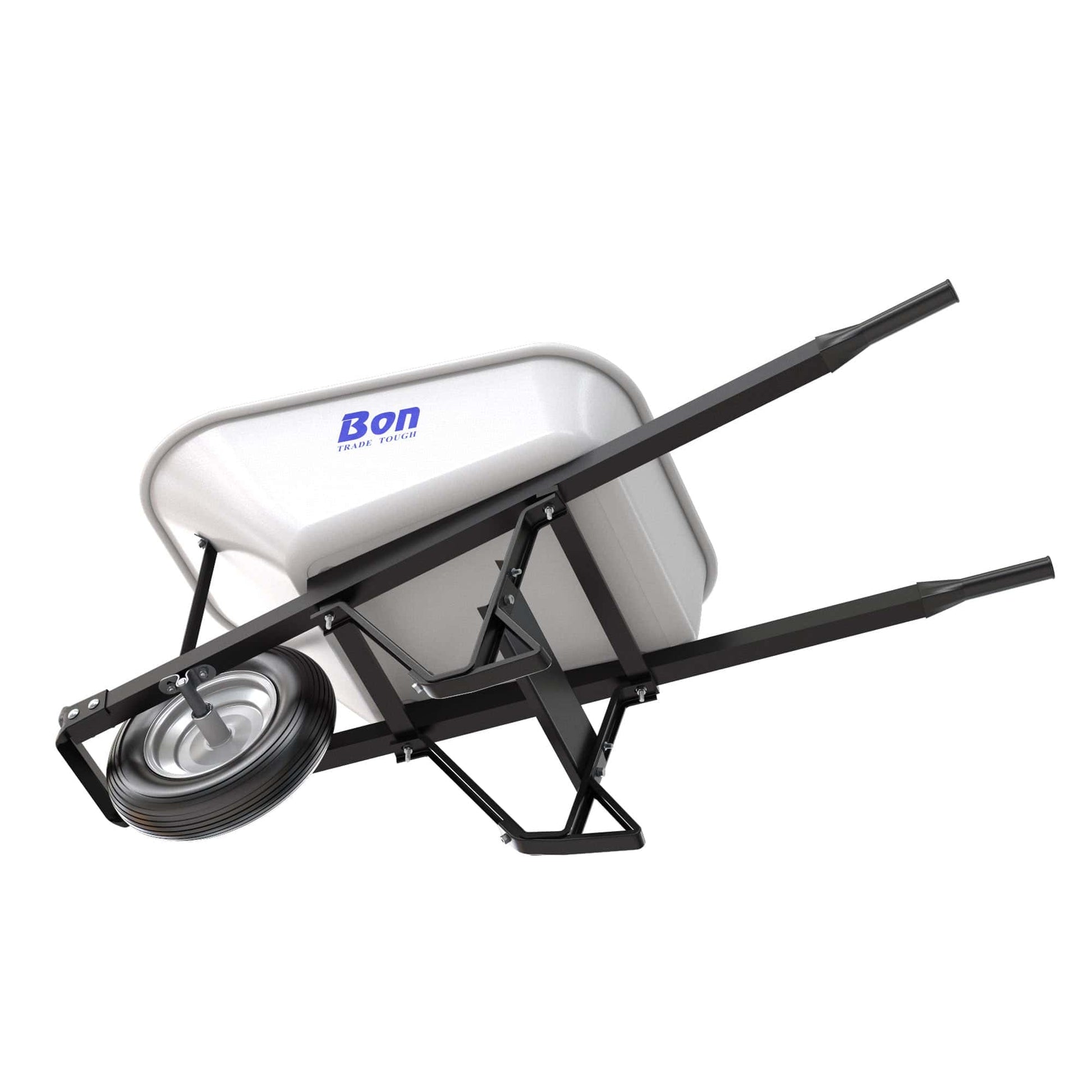 Bon Tool Steel Tray Wheel barrow with Leg Stabiliser - RHINOBUILD Bricklaying Tools