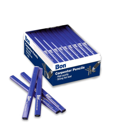 Bon Tool Carpenter Pencil - Blue Casing Hard Black Lead 34-338 (Single Pencil) - RHINOBUILD Bricklaying Tools