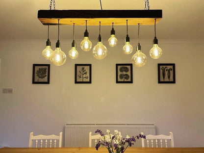 Oak Beam Chandelier | Made to Measure Kitchen Island & Dining Lighting UK