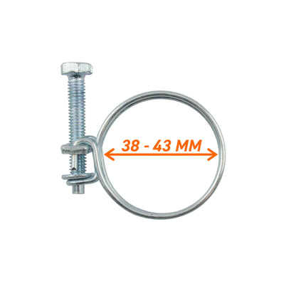 Double Wire Hose Clamp Galvanised 38mm-43mm - Best4Trade-Retail Tech Hose & Fittings