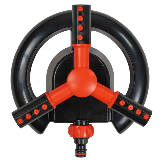 Cost Wise 3-Arm Adjustable Rotating Lawn Sprinkler Black Orange - Best4Trade-Retail Garden watering