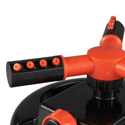 Cost Wise 3-Arm Adjustable Rotating Lawn Sprinkler Black Orange - Best4Trade-Retail Garden watering