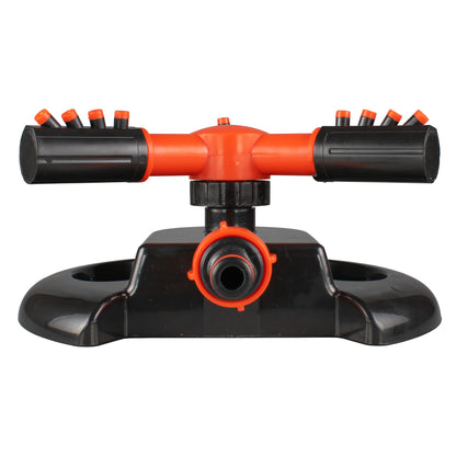 Cost Wise 3-Arm Adjustable Rotating Lawn Sprinkler Black Orange - Best4Trade-Retail Garden watering