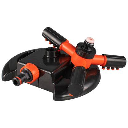 Cost Wise 3-Arm Adjustable Rotating Lawn Sprinkler Black Orange - Best4Trade-Retail Garden watering