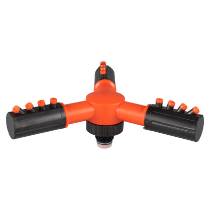 Cost Wise 3-Arm Adjustable Rotating Lawn Sprinkler Black Orange - Best4Trade-Retail Garden watering