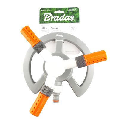 Bradas 3-Arm Revolving Sprinkler White Line - Best4Trade-Retail Garden watering