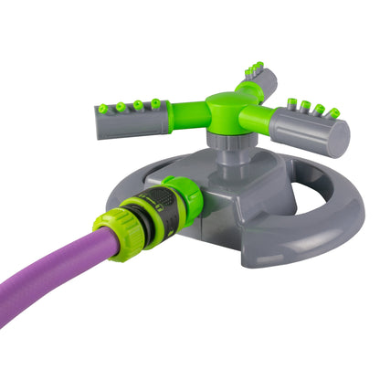 Cost Wise 3-Arm Adjustable Rotating Lawn Sprinkler Green Grey - Best4Trade-Retail Garden watering