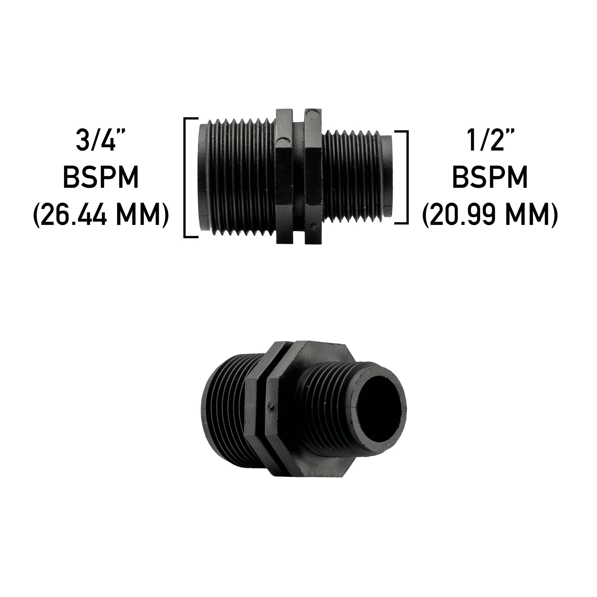 Reducing Nipple 3/4” BSP – 1/2” BSP Male - Best4Trade-Retail Garden watering