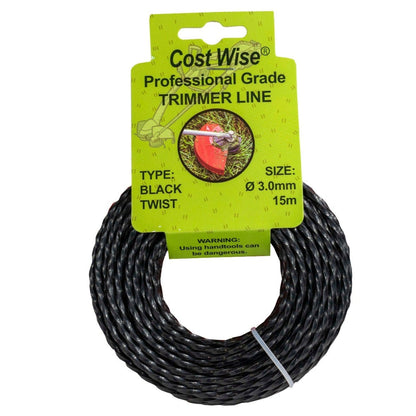 Strimmer Line Black Twist 3mm x 15m - Best4Trade-Retail Garden tools & Accesories
