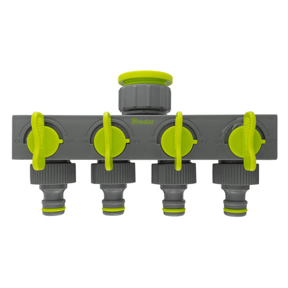 4-Way Splitter with Valves Lime - Best4Trade-Retail Garden watering