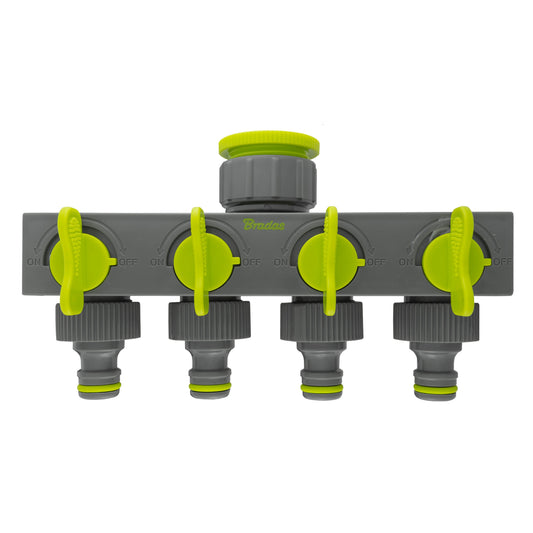 4-Way Splitter with Valves Lime - Best4Trade-Retail Garden watering