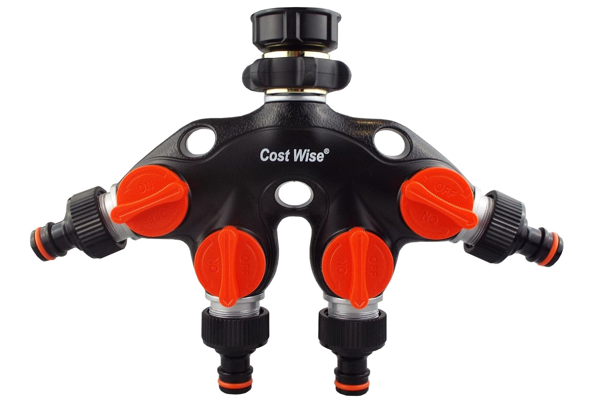 4 Way Tap Connector with Valves Metal - Best4Trade-Retail Garden watering