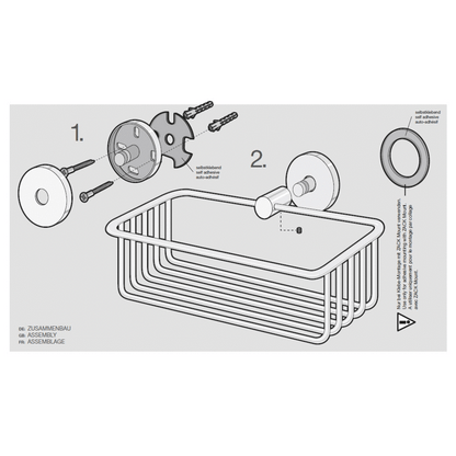 Zack Scala Shower Basket — Mirror Polished Stainless Steel