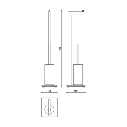 Zack Linea Toilet Butler — Brushed Stainless Steel