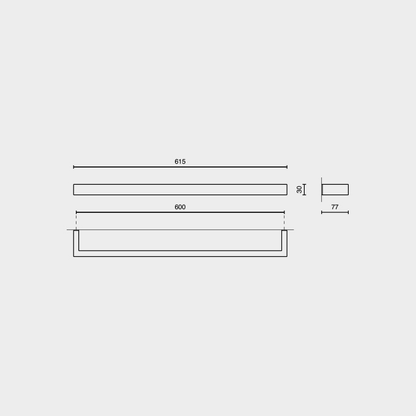 Zack Linea Brushed Stainless Steel 61.5 cm Towel Rail 40388