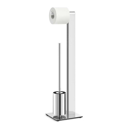 Zack Atore Toilet Butler | Polished Stainless Steel Brush & Roll Holder