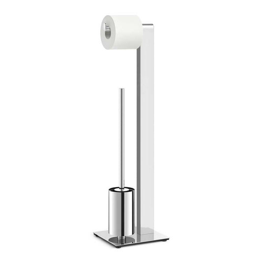 Zack Atore Toilet Butler | Polished Stainless Steel Brush & Roll Holder