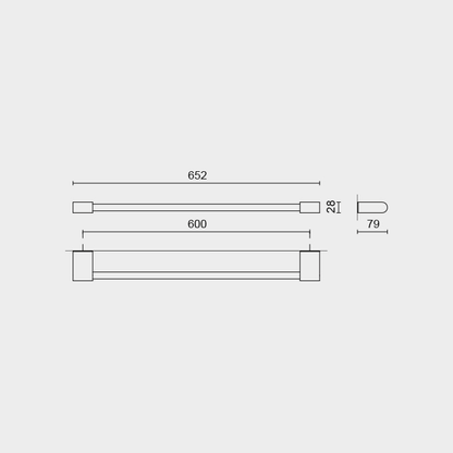 Zack Atore Polished Stainless Steel 65 cm Towel Rail 40460