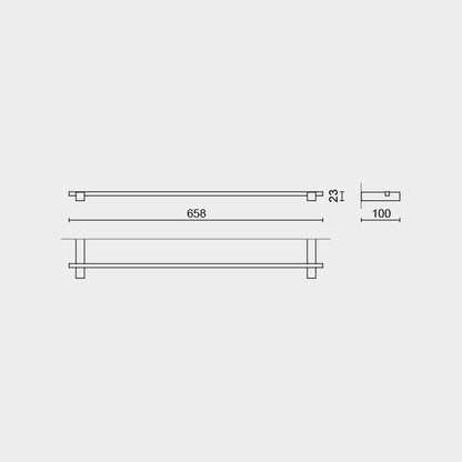 Zack Carvo Brushed Stainless Steel 66 cm Towel Rail 40482