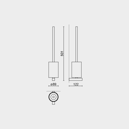 Zack Carvo Brushed Stainless Steel Wall Toilet Brush 40487