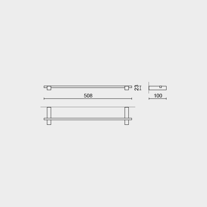 Zack Carvo Powder Coated Black Stainless Steel 51 cm Towel Rail 40505