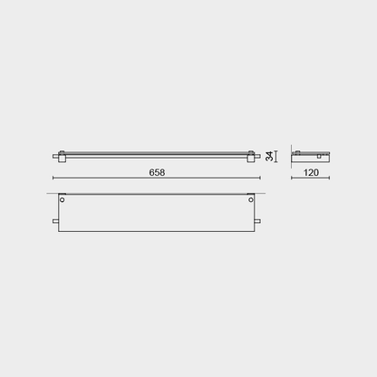 Zack Carvo Powder Coated Black Stainless Steel Bathroom Shelf 40506