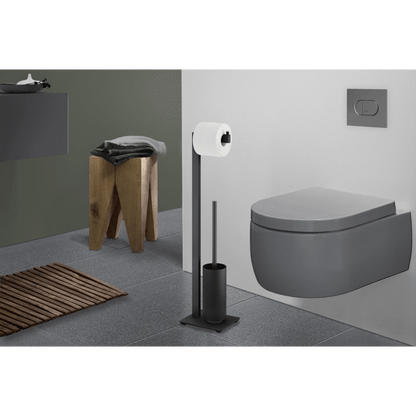 Zack Linea Black Stainless Steel Toilet Butler 40572