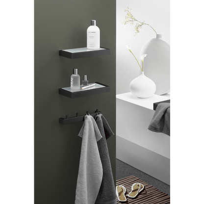 Zack Linea Premium Black Stainless Steel Bathroom Shelf - 26.5cm German Engineering