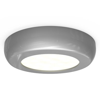 4lite Mains Powered Circle Cabinet LED Light - Silver