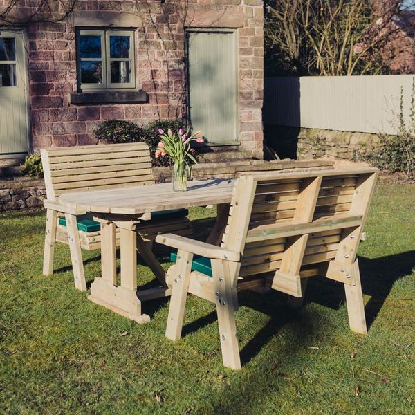 Churnet Valley Ergo 4 Seat Table Set 2 Benches - Churnet Valley