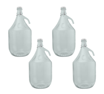 Glass Demijohn 5L 4 Pack Swing Top Cap, Airlock & Bung