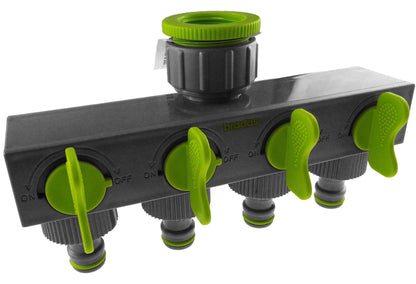 4-Way Splitter with Valves Lime - Best4Trade-Retail Garden watering
