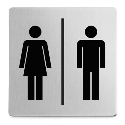 Zack Indici Premium Brushed Steel Unisex Signage - Contemporary Wayfinding Solution 50712