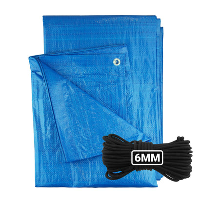 Blue S-Grade Tarpaulin with 10 Metres of 6mm Bungee Rope - Best4Trade-Retail Tarpaulins