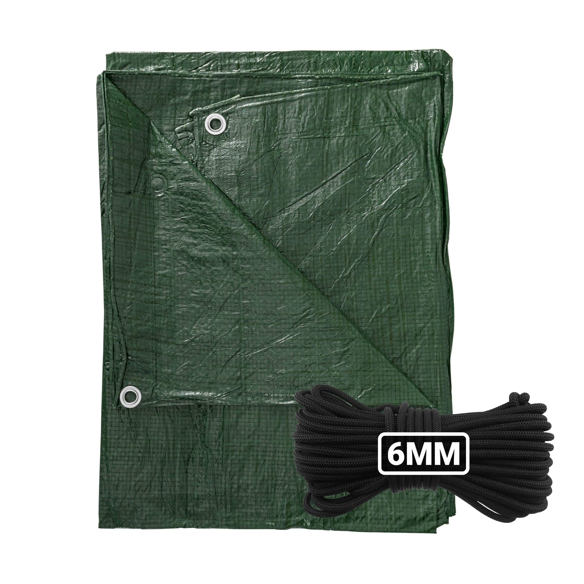 Green S-Grade Tarpaulin with 10 Metres of 6mm Bungee Rope - Best4Trade-Retail Tarpaulins