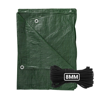 Green S-Grade Tarpaulin with 10 Metres of 8mm Bungee Rope - Best4Trade-Retail Tarpaulins