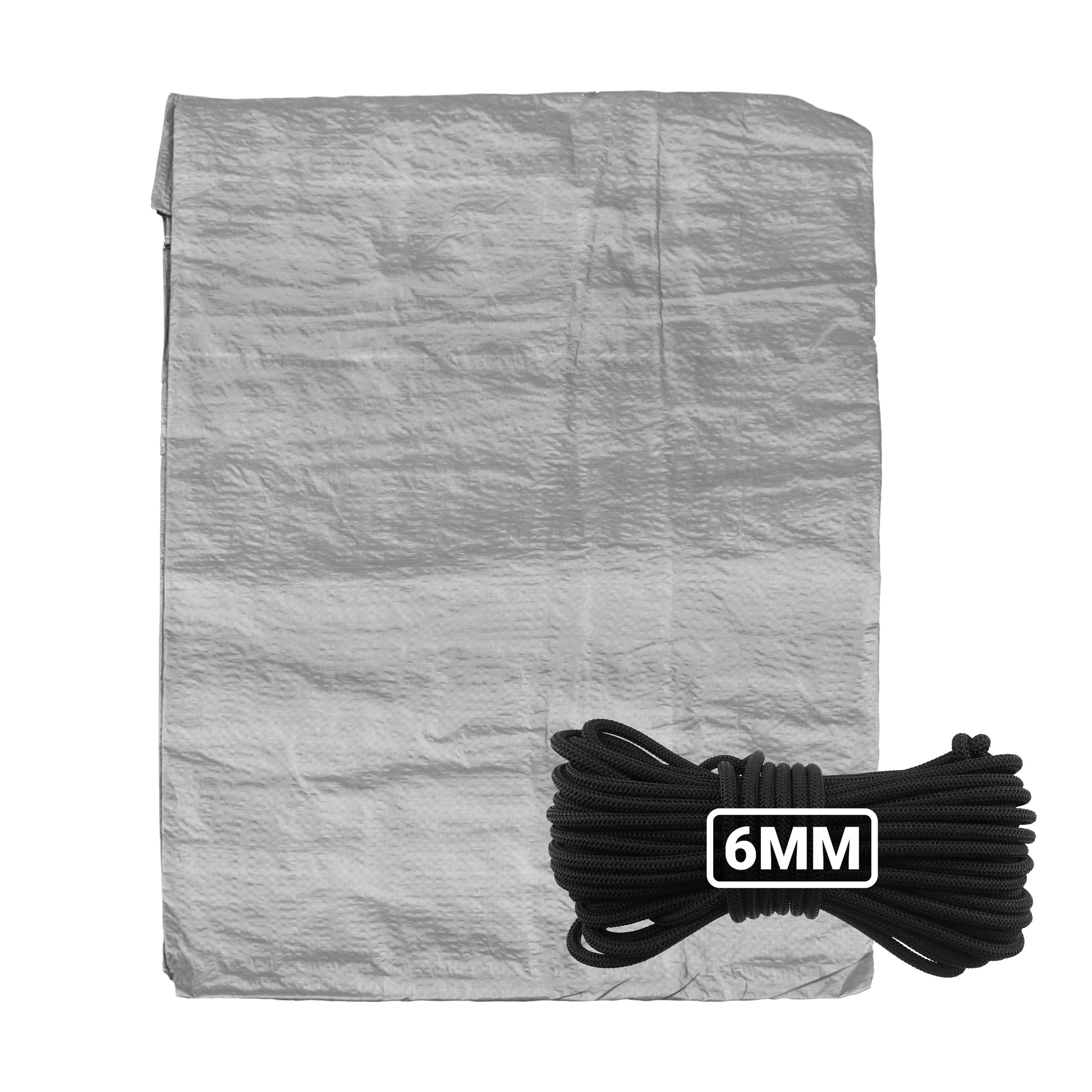 Grey S-Grade Tarpaulin with 10 Metres of 6mm Bungee Rope - Best4Trade-Retail Tarpaulins