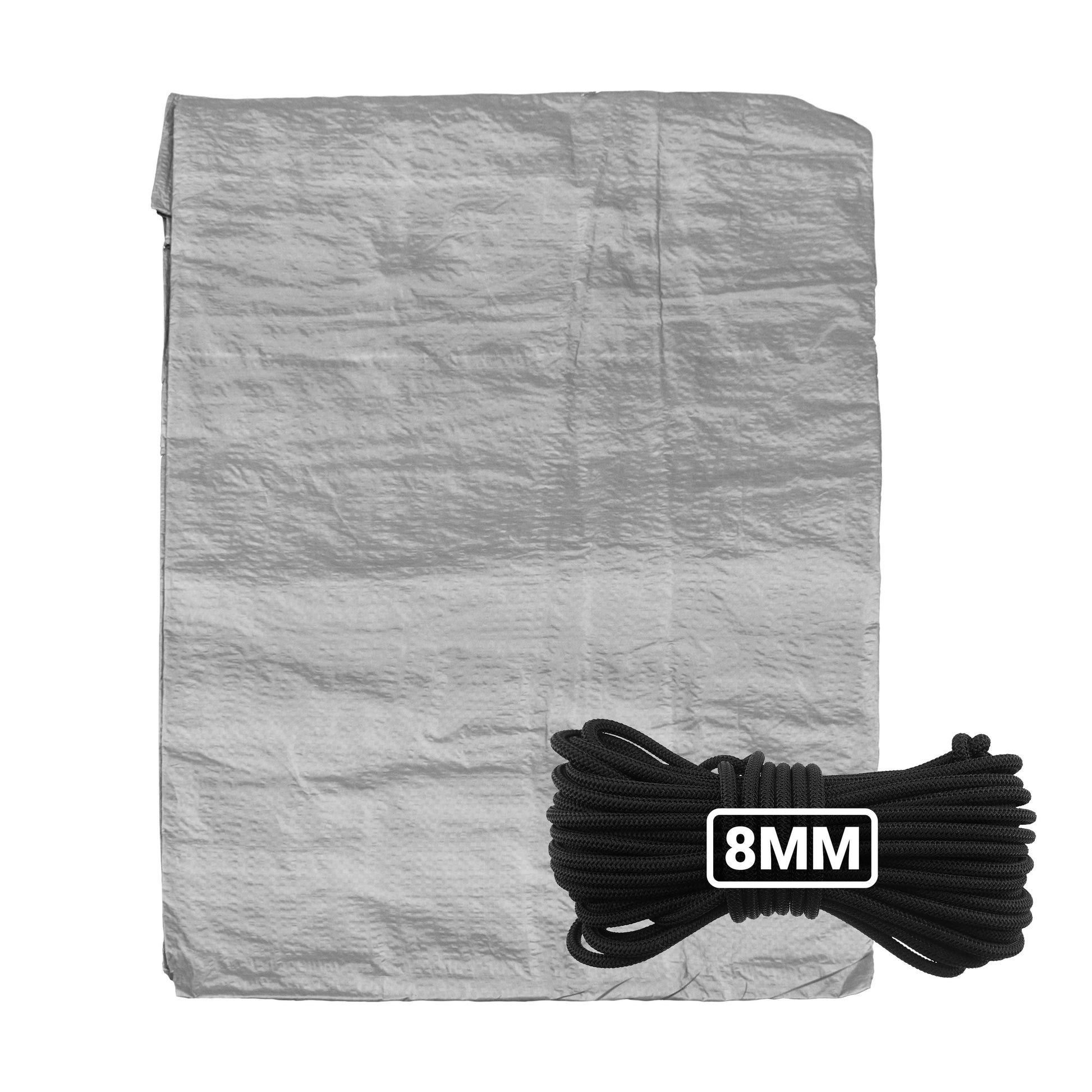 Grey S-Grade Tarpaulin with 10 Metres of 8mm Bungee Rope - Best4Trade-Retail Tarpaulins